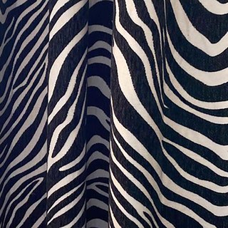 Zebra Black & White Jacquard Chenille Curtain 3