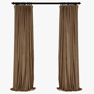 Fine Coffee Brown Velvet Curtains 3