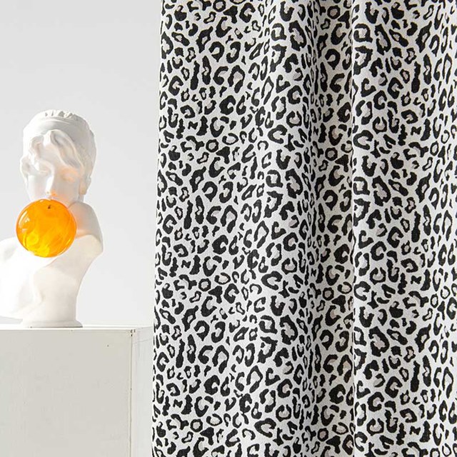Leopard Spot Jacquard Mocha Brown Blackout Curtains