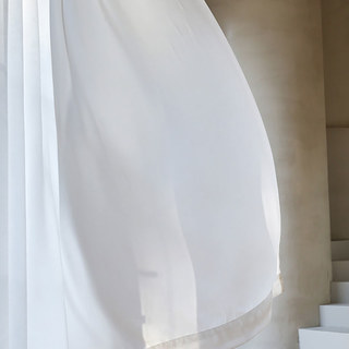 Satiny Touch Ivory White Sheer Curtain