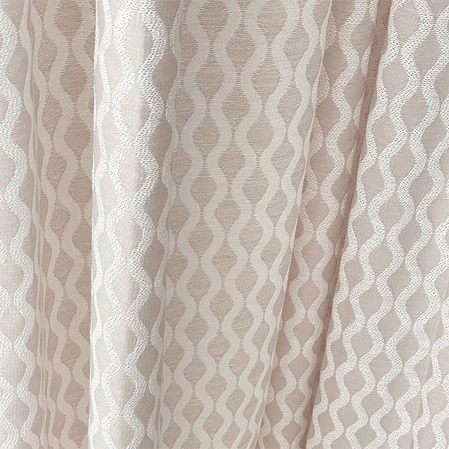 Enchanted Ogee Shimmering Geometric Cream Taupe Curtains 1
