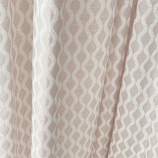 Enchanted Ogee Shimmering Geometric Taupe Curtains
