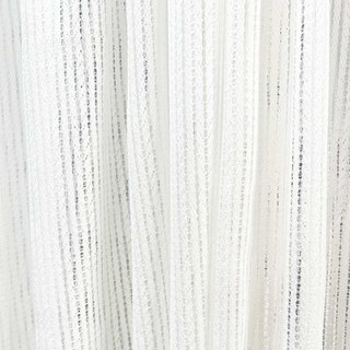 Moonstone Ivory White Textured Striped Sheer Curtain 3