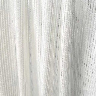 Moonstone Ivory White Textured Striped Sheer Curtain 8