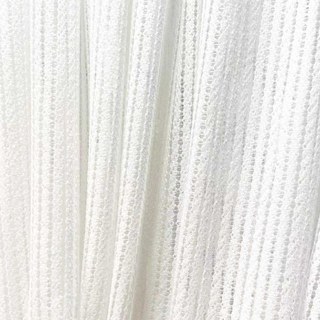 Moonstone Ivory White Textured Striped Sheer Curtain