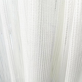 Moonstone Ivory White Textured Striped Sheer Curtain 6