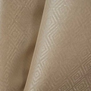 Shimmering Diamonds Geometric Coffee Brown Sheer Curtains 3