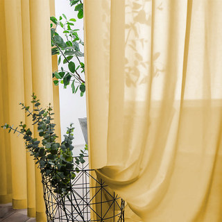 Soft Breeze Mustard Yellow Chiffon Sheer Curtain 3
