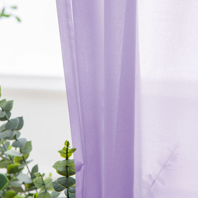 Soft Breeze Purple Lilac Chiffon Sheer Curtain 1