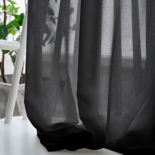 Soft Breeze Black Chiffon Sheer Curtain 2