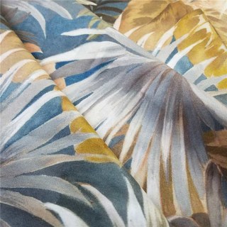 Tropicana Delight Multicolor Pastel Teal Blue Palm Floral Curtain 2