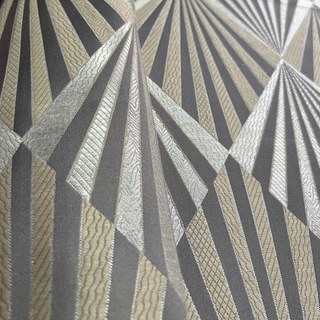 Deco Diamond Jacquard Geometric Taupe Gray Faux Silk Curtains 2