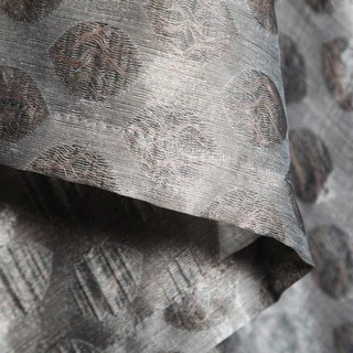 Ethereal Leaf Luxury Jacquard Coffee Brown Geometric Dotted Sheer Curtains 2