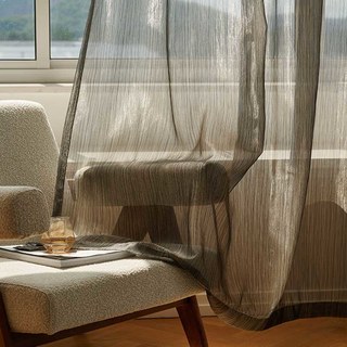 Paris Cascade Shimmering Striped Black Sheer Curtain 1