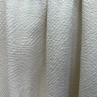 Weave Whisper Geometric Ivory White Heavy Wool Chenille Curtain