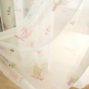 Sheer Curtain Owl Ivory Voile Curtain 1