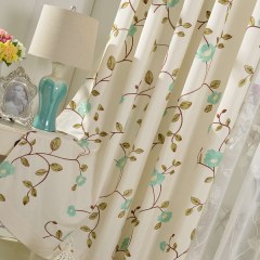 Floral Journey Sage Embroidered Curtain 1