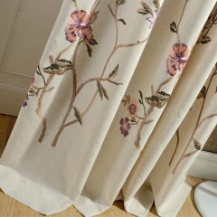 Fragrance Brown Branch Embroidered Curtain