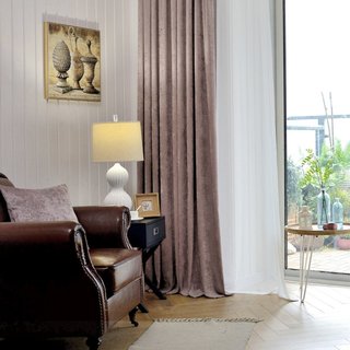 Luxury Mocha Dusky Purple Chenille Curtain 4