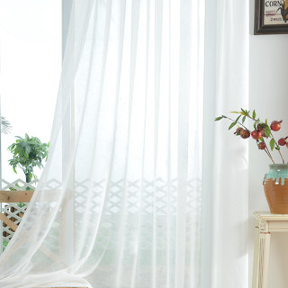 A Touch of Sunshine Semi Sheer White Heavy Net Curtain 8