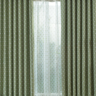 Classic Blackout Green Polka Dot Curtain 1