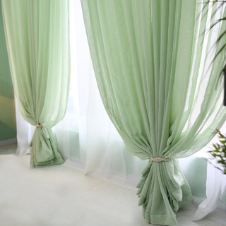 Notting Hill Luxury Sage Green Voile Curtain