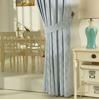 Wave Some Magic Jacquard Light Blue Curtain 3
