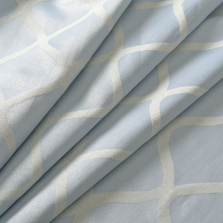 Wave Some Magic Jacquard Light Blue Curtain 4