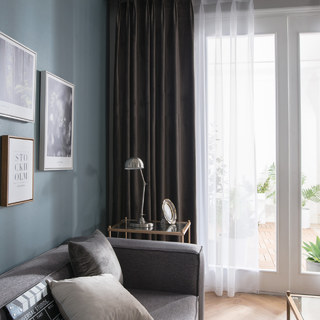 Microfibre Grey Velvet Curtain 2