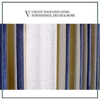 Sunshine Bold Striped Yellow Blue Striped Curtain 5