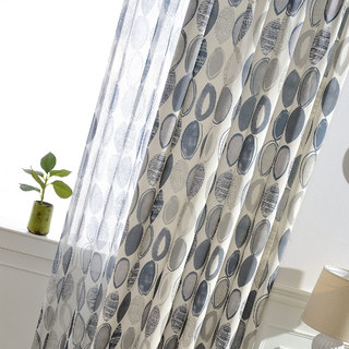 Infinity Blue Grey Modern Geometric Patterned Curtain 7