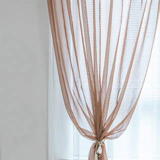 Luxe Coffee Sheer Voile Curtain 1
