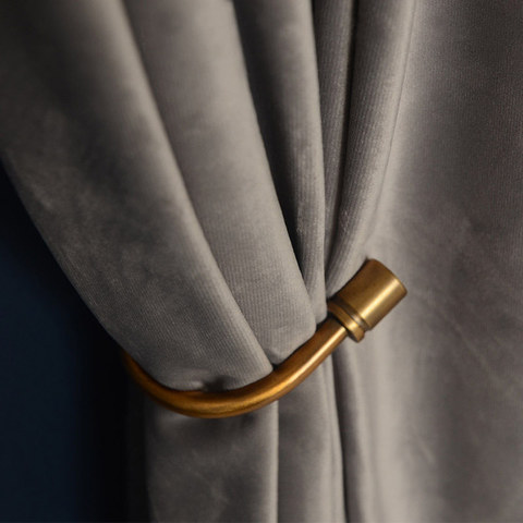 Fine Light Grey Velvet Curtain 1