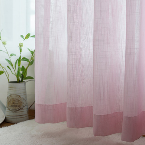A Touch of Sunshine Pink Voile Curtain 1
