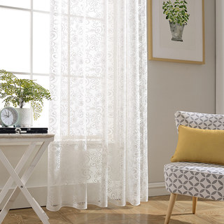 Starry Night White Lace Voile Net Curtain 5