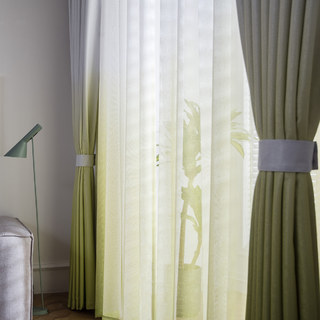 The Perfect Blend Ombre Lime Green Textured ​Sheer Voile Curtain 1