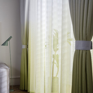 The Perfect Blend Ombre Lime Green Textured ​Sheer Voile Curtain