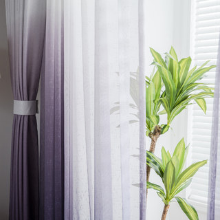 The Perfect Blend Ombre Purple Textured Sheer Voile Curtain