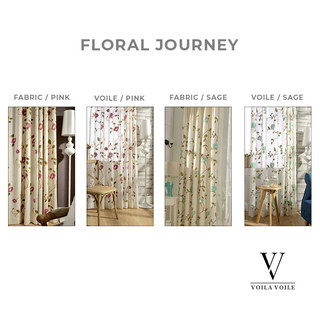 Floral Journey Sage Embroidered Sheer Voile Curtain 4