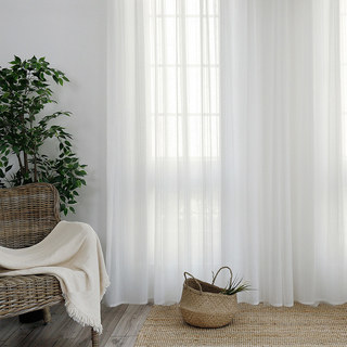 Beatrice Striped White Sheer Voile Curtains 5