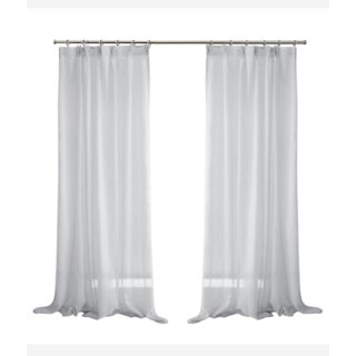 Tide Luxury Horizontal Striped Light Grey Voile Curtain 3