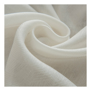 Lino Textured Cream White Sheer Voile Curtain 2