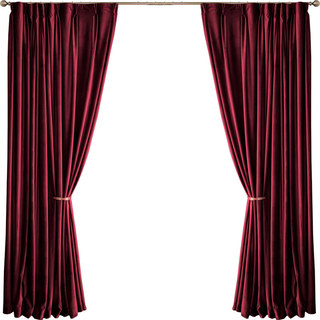 Premium Roses and Wine Burgundy Red Velvet Curtain 7