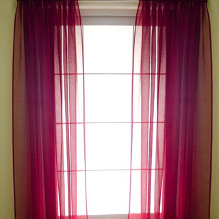 Smarties Red Burgundy Soft Sheer Voile Curtain 1