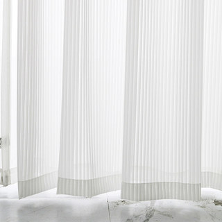 Sun Rays Bold Striped White Sheer Curtain 1