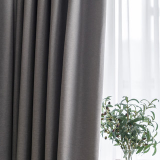 Herringbone Grey 100% Blackout Curtain
