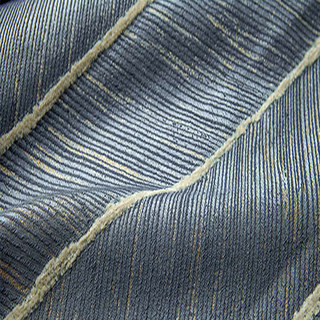 New Look Luxury Art Deco Herringbone Blue Grey & Gold Sparkle Curtain 8