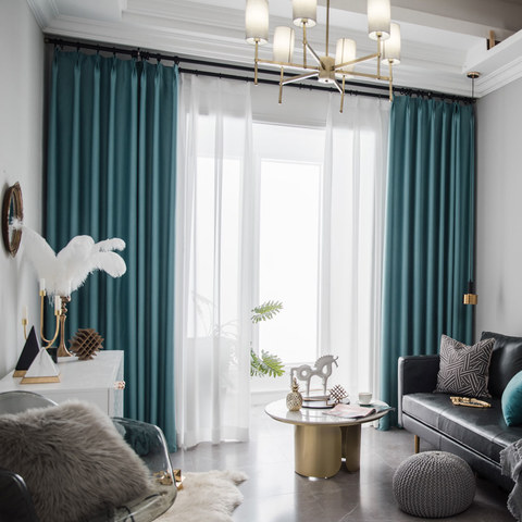 Superthick Turquoise Green Blackout Curtain