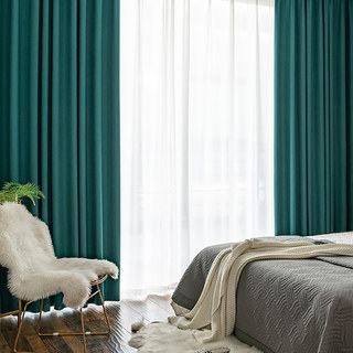 Simple Pleasures Prairie Grain Subtle Textured Striped Teal Blue Blackout Curtains 2