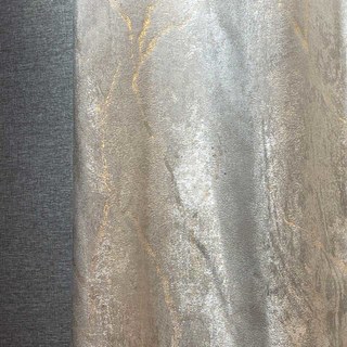 Gold Branches Luxury Jacquard Grey Curtain 1